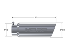 Load image into Gallery viewer, MBRP Universal Tip 6in OD Angled Rolled End 5in Inlet 18in Lgth T304 Exhaust