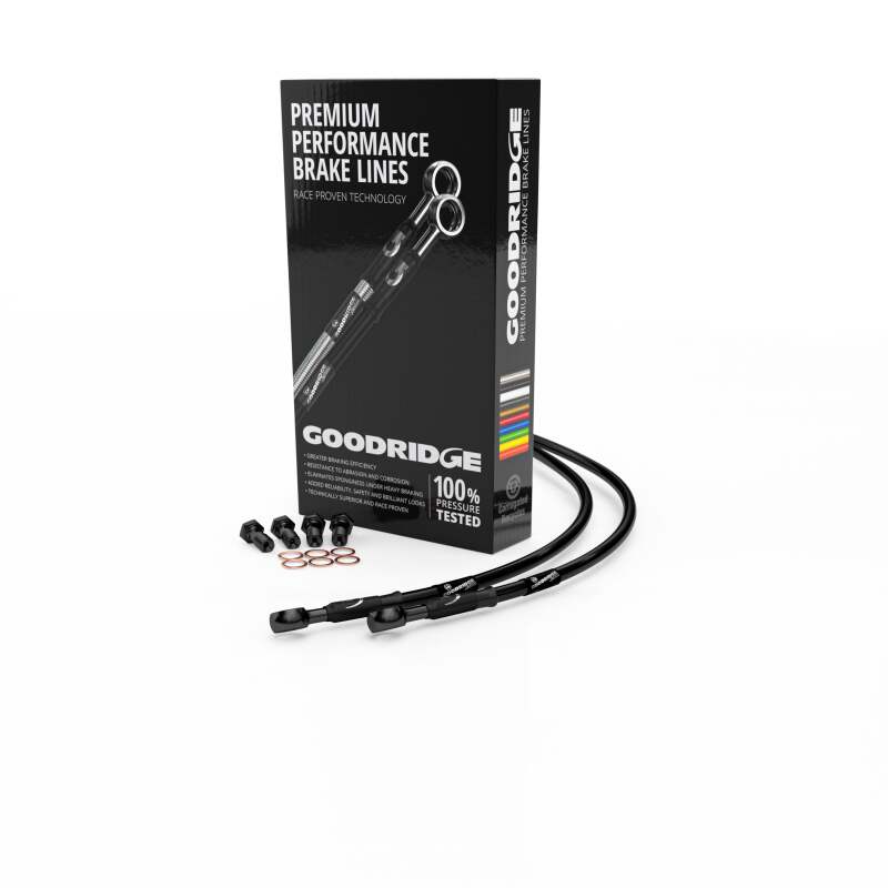 Goodridge 00-03 Kawasaki ZX12R A1-B2H Black Front SS Brake Lines w/Black Fittings