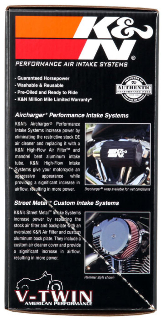 K&N Intake System for Harley-Davidson - Color (Red) - Style (Triangle) - Size (6-8)