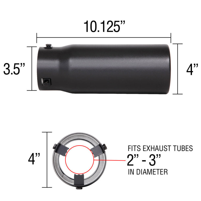 Spectre Exhaust Tip 4in. Resonated - Black