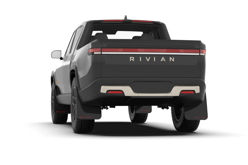 Rally Armor 22-25 Rivian R1T Black UR Mud Flap - Metallic Black Logo