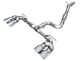 AWE Tuning MK8 Volkswagen Golf R 3in Track Edition Quad Exhaust - Chrome Silver Tips