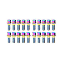 Load image into Gallery viewer, Wheel Mate Mevius Lug Bolt Set of 20 - Neon Chrome 14x1.25 27mm Cone 60 DEG TAP