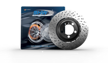 Load image into Gallery viewer, SHW 22-25 Porsche 718 Cayman GT4 RS Left Front Cross-Drilled Lightweight Brake Rotor (9GT615301M)