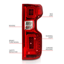 Load image into Gallery viewer, ANZO 19-21 Chevy Silverado Work Truck Full LED Taillights Chrome Housing Red Lens G2(w/C light Bars)