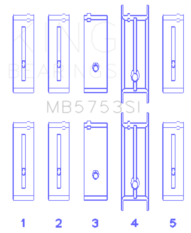 King Engine Bearings Chevrolet/Isuzu Ohv Ln2 Fl O/S 010 (Size +0.75mm) Main Bearing Set