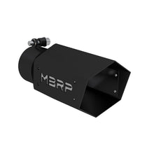 Load image into Gallery viewer, MBRP Universal 4in Hex Tip 3in Inlet 10in Length w/ Logo - Black Coated