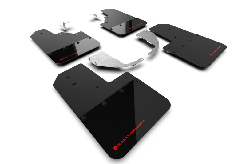 Rally Armor 21-25 Ford Bronco (Steel Bmpr - NO Rptr/Sprt - NO RR/RB) Blk Mud Flap w/Red Logo