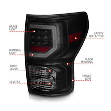 Load image into Gallery viewer, ANZO 07-11 Toyota Tundra Full LED Taillights Black Housing Smoke Lens G2 (w/C light Bars)