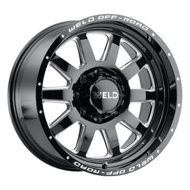 Weld Off-Road W102 20X10 Stealth 8X170 ET-18 BS4.75 Gloss Black MIL 125.1