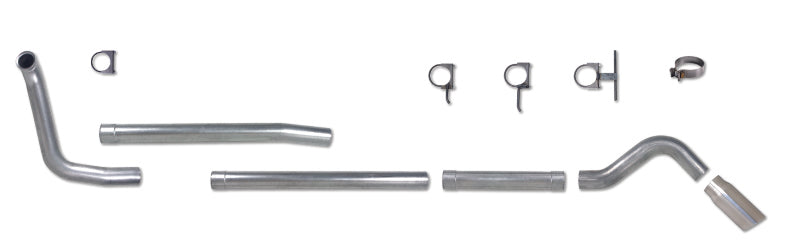 Diamond Eye KIT 4in Turbo Back SGL AL: TURN DOWN 00-03.5 FORD 7.3L F250/F350 w/ MUFFLER REPL