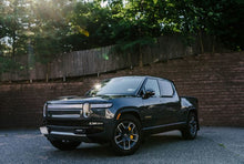 Load image into Gallery viewer, Rally Armor 22-25 Rivian R1T Black UR Mud Flap w/Tangerine Scream Logo