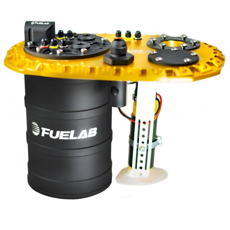 Fuelab Quick Service Surge Tank w/No Lift Pump & Dual 500LPH Brushless Pumps w/Controller - Gold