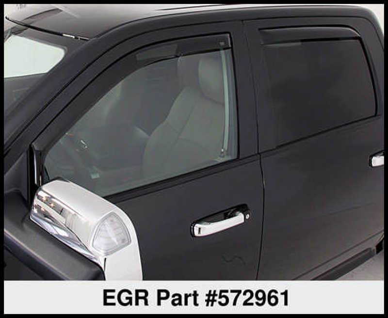 EGR 2019 Dodge Ram 1500 Quad Cab SlimLine In-Channel WindowVisors Set of 4 - Dark Smoke