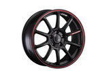 SSR GTV05 4x100 17x7.0 Offset 42 Flat Black w/ Red Line