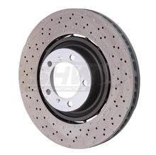 Load image into Gallery viewer, SHW 14-19 Porsche 911 Turbo 3.8L w/o Ceramics Left Front Drilled-Dimpled LW Brake Rotor (9P1615301K)