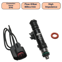 Load image into Gallery viewer, DeatschWerks Universal 800cc Single Fuel Injector / 60mm Length / 14mm O-Ring Seals