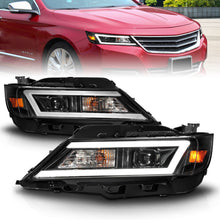 Load image into Gallery viewer, ANZO 14-20 Chevrolet Impala Square Projector LED Bar Headlights w/ Black Housing