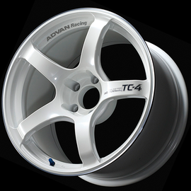 Advan TC4 18x10.0 / +32 Offset / 5x112 / 66.5mm Bore / Racing White Metallic and Ring