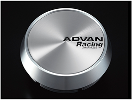 Advan Racing Center Cap 73mm Middle - Platinum Silver w/ Black Letters