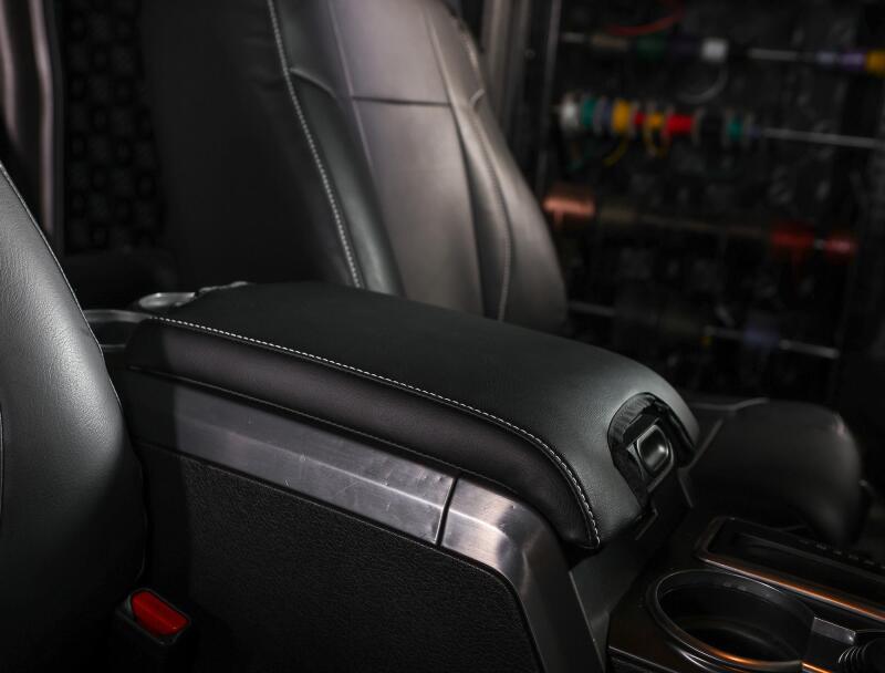 PRP 10-14 Ford Raptor  Center Console Cover- Black with Silver Stitch