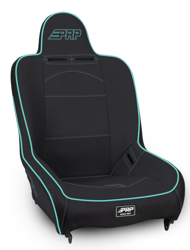 PRP Premier High Back Suspension Seat- Black/Teal Vinyl