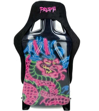 Load image into Gallery viewer, NRG FRP Bucket Seat (Large) Black Alcantara w/ Dragon Livery