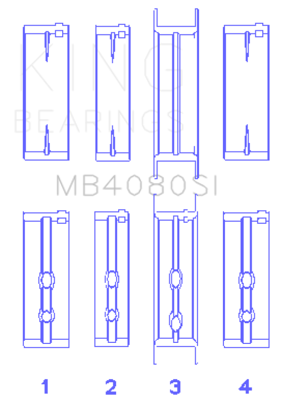 King Engine Bearings GMC 2.8L/3.4L V6 173Ci/207Ci (Size +0.50mm) Main Bearing Set