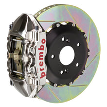 Load image into Gallery viewer, Brembo 07-15 TT 3.2L/09-15 TTS Rr GTR BBK 4Pist Billet 328x28 2pc Rotor Slotted Type1-Nickel