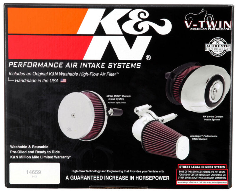 K&N 17-18 Harley-Davidson Road Glide Hammer Black Street Metal Intake System