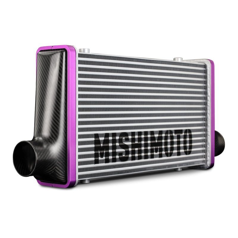 Mishimoto Universal Carbon Fiber Intercooler - Matte Tanks - 600mm Silver Core - S-Flow - DG V-Band