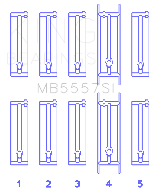 King Engine Bearings Chevrolet 121Ci/Ln2 134Ci (Size +0.50mm) Main Bearing Set