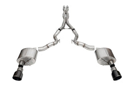 Corsa 24+ Frd MustangGT Conv Xtreme Cat-Back Ex.Sys 3.0in Dual Rear Ex w/4.5in Blk PVD ProSeries Tip