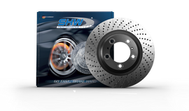 SHW 20-21 Porsche Carrera 3.0L Right Front Cross-Drilled Monobloc Brake Rotor (992615302)