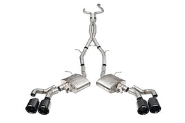 Corsa 2022-25 Caddy CT5 V Blackwing 3in. Cat-Back w/ Act. Exh. - Dbl X-Pipe - Twin 4.5in. BlkCF Tips