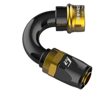 Load image into Gallery viewer, GReddy PRO/SPEC AN06 120 Degree Quick-Release Swivel Hose End(s) - Black / Gold