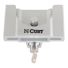 Load image into Gallery viewer, Curt Trailer Coupler Lock for 2in or 2-5/16in Flat Lip Couplers (Grey Aluminum)