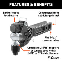 Load image into Gallery viewer, Curt Receiver-Mount Ball &amp; Pintle Combo (2-1/2in Shank 2-5/16in Ball 20000lbs)