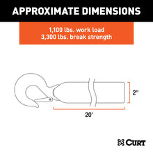 Load image into Gallery viewer, Curt 20ft Winch Strap w/Snap Hook (1100lbs)
