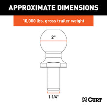Load image into Gallery viewer, Curt Replacement 2in Pintle Ball (10000lbs 1-1/4in Shank)