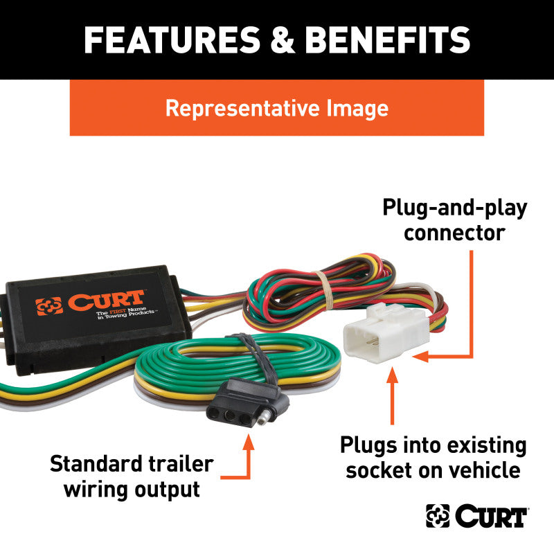 Curt 00-00 Toyota Tundra Custom Wiring Connector (4-Way Flat Output)