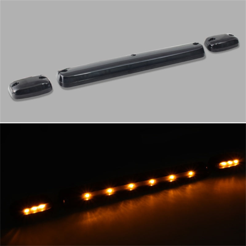 xTune Chevy Silverado 07-13 Amber LED Cab Roof Lights Smoke ACC-LED-CS07-CR-SM
