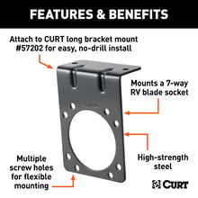 Load image into Gallery viewer, Curt Connector Mounting Bracket for 7-Way RV Blade (Heavy-Duty Black)