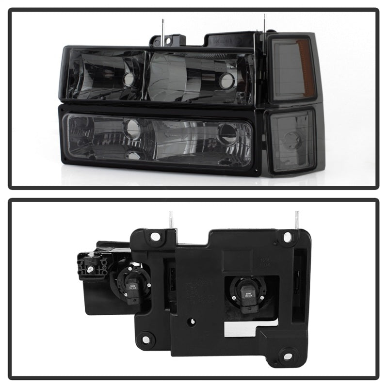 xTune Chevy Suburban 94-98 Headlights w/ Corner & Parking Lights 8pcs Smoked HD-JH-CCK88-AM-SM-SET