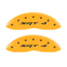 Load image into Gallery viewer, MGP Front set 2 Caliper Covers Engraved Front SRT4 Yellow finish black ch