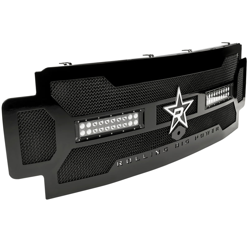 RBP RX-3 Midnight Edition Black LED Grille (Rivetless) 2017 Ford Super Duty F250/F350 w/Front Camera
