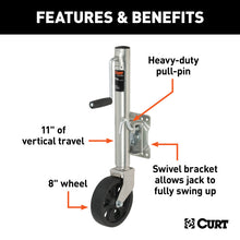 Load image into Gallery viewer, Curt Marine Jack w/8in Wheel (1500lbs 10in Travel Packaged)