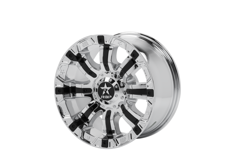RBP 94R 17x9.0 5x127/139.7 BP / 4.5 BS / -12mm Offset 78mm CB Chrome w/Black Inserts Wheel