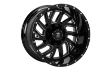 Load image into Gallery viewer, RBP 65R Glock 22x12 6x139.7 BP / 4.75 BS / -44mm Offset 78mm CB Gloss Black w/Machined Grooves Wheel
