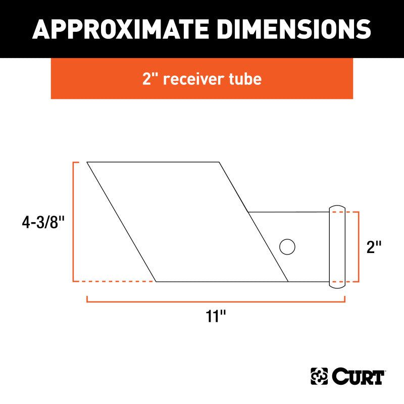 Curt Raw Steel Weld-On Hitch Box (2in Receiver 5000lbs GTW)